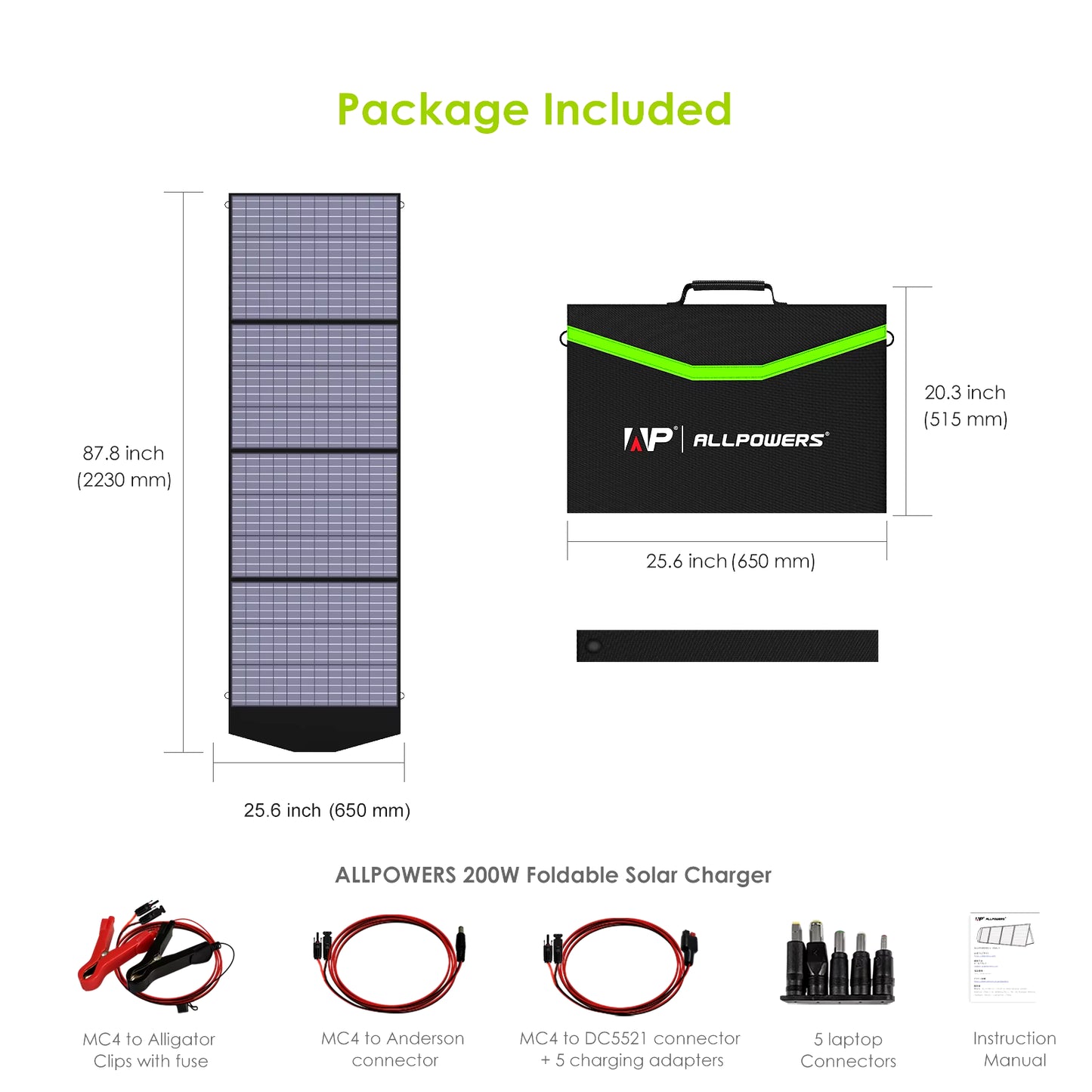 18V Foldable Solar Panel, 60/100/140/200W Mobile Solar Charger for Power Supply, Laptop, Solar Generator, Fishing